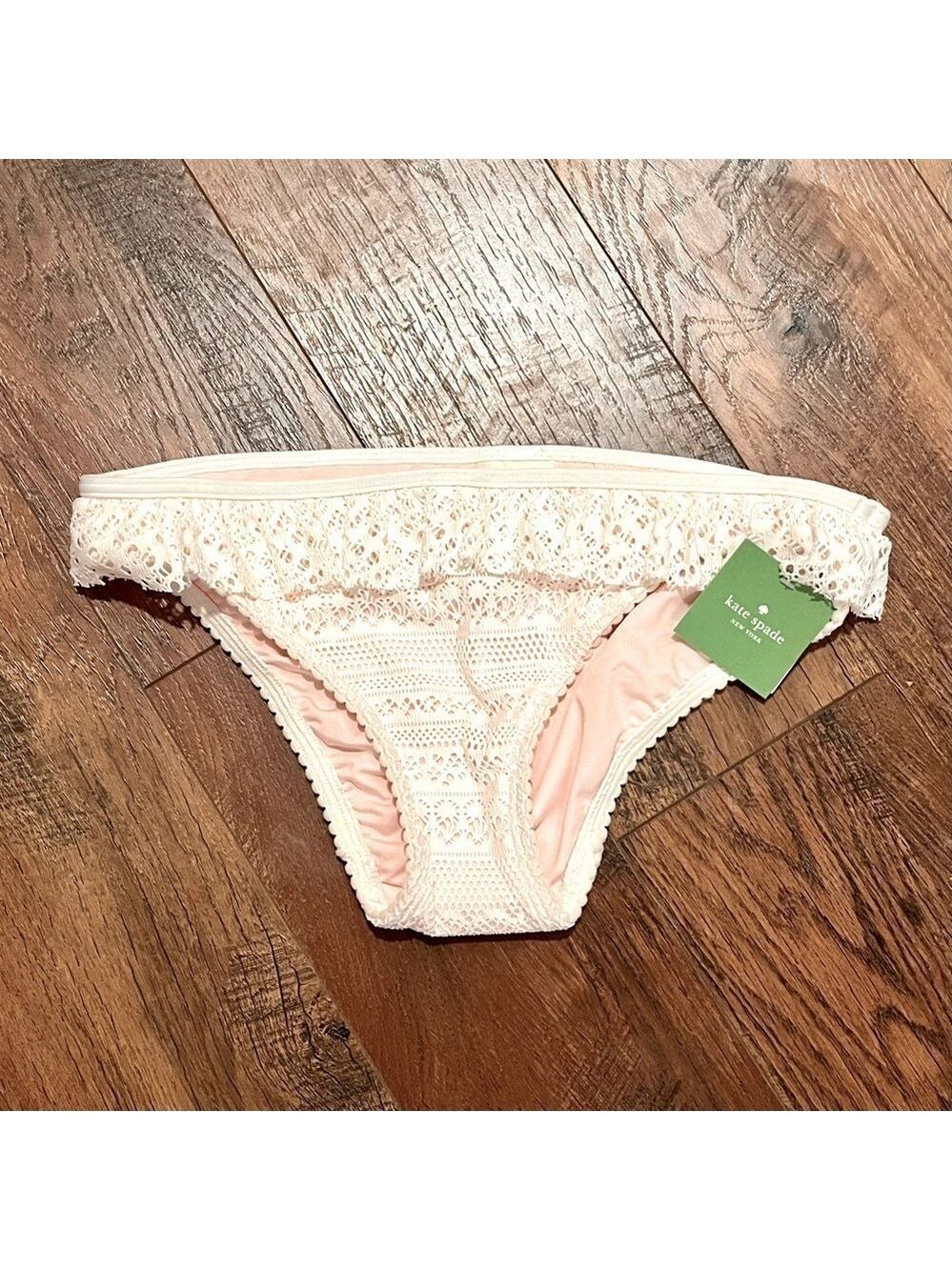 KATE SPADE lace overlay bikini bottom.  NWT Size M